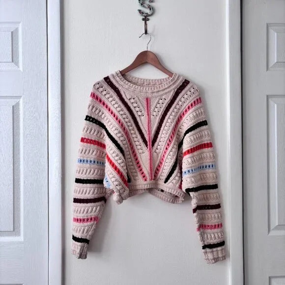 Callahan Kasey Crewneck Sweater in Ivory Multi Stripe - Picture 3 of 7